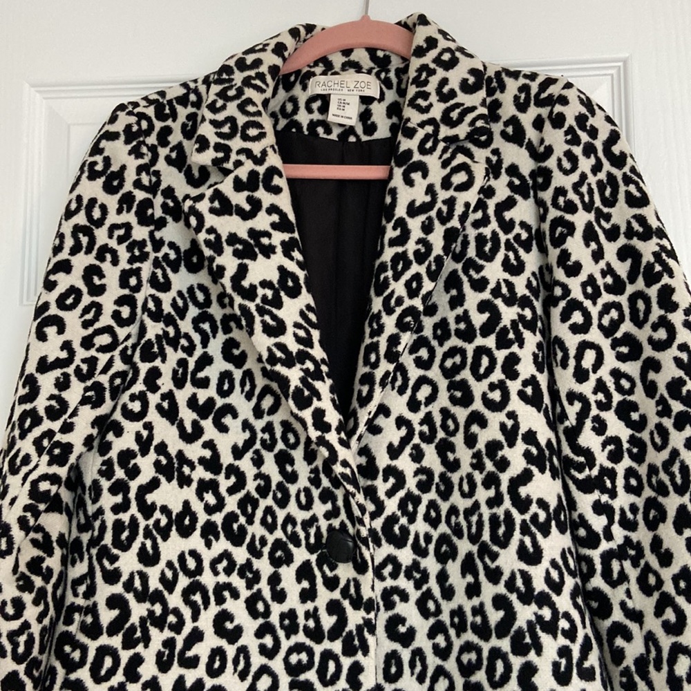 Rachel Zoe Snow Leopard Print Coat - Picture 2 of 4